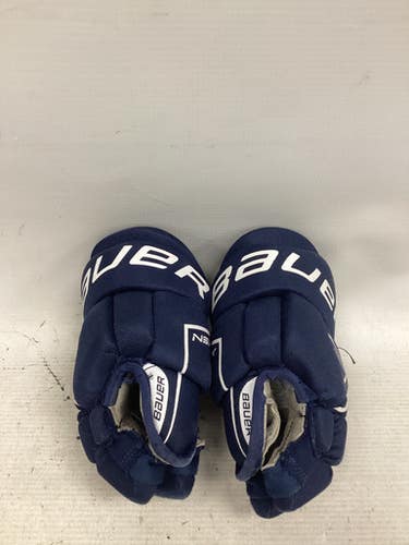 Used Bauer NSX GLOVES Youth Gloves Navy Blue 8" 11851-S000045706