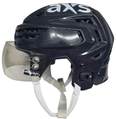 BAUER REAKT 3D PRO STOCK HOCKEY HELMET SMALL NAVY WOLFPACK USED #64 (15558)