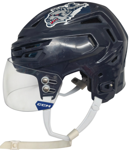 BAUER REAKT 150 PRO STOCK WOLF PACK HOCKEY HELMET SMALL NAVY USED #43 (15563)