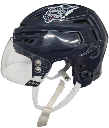 BAUER REAKT 150 PRO STOCK WOLF PACK HOCKEY HELMET SMALL NAVY USED (15564)