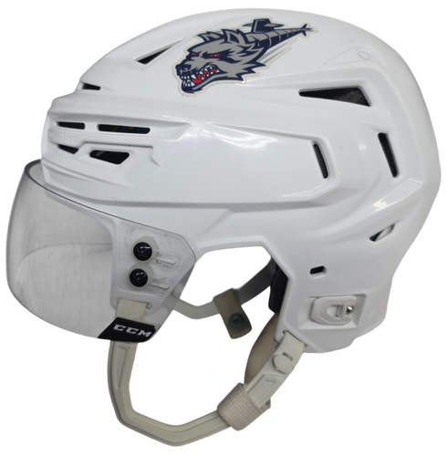 BAUER REAKT 150 PRO STOCK WOLF PACK HOCKEY HELMET MEDIUM WHITE USED (15565)