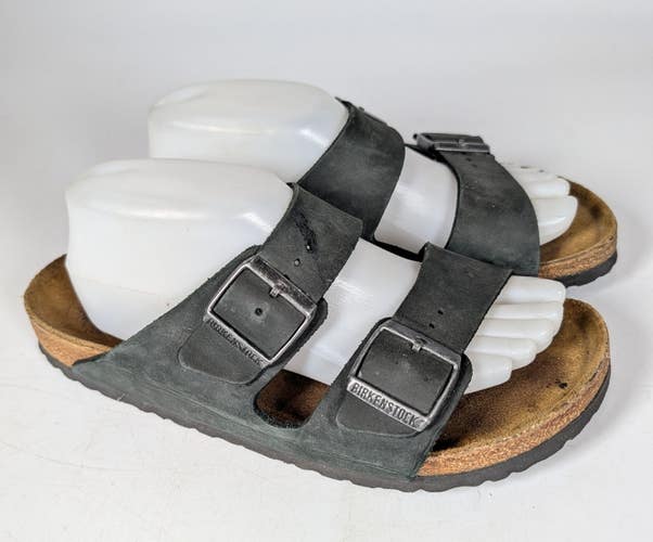 Birkenstock Arizona Soft Footbed Black Oiled Leather Sandals Women's 41 / 10