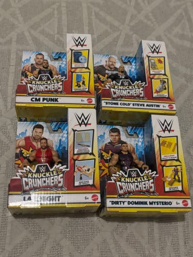 WWE Knuckle Crunchers Complete Set of 4 Action Figures New