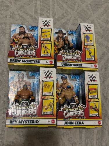 WWE Knuckle Crunchers Complete Set of 4 Action Figures New