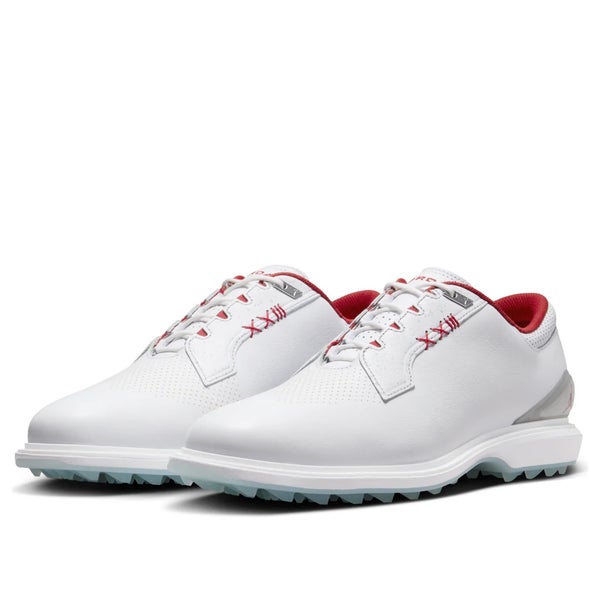 Nike Air Jordan ADG 5 Golf Cleats Wide White Silver Red Men's Size 12 FQ7874-101