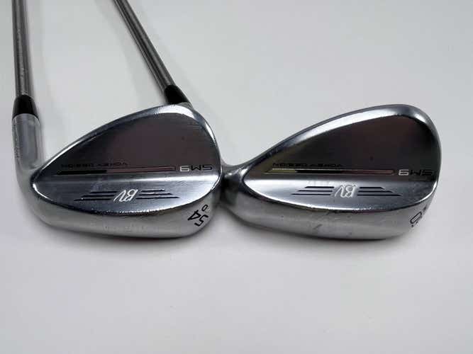 Titleist Vokey SM9 Tour Chrome Wedge Set 54* 12 | 60* 8 SteelFiber i80 CW Reg RH
