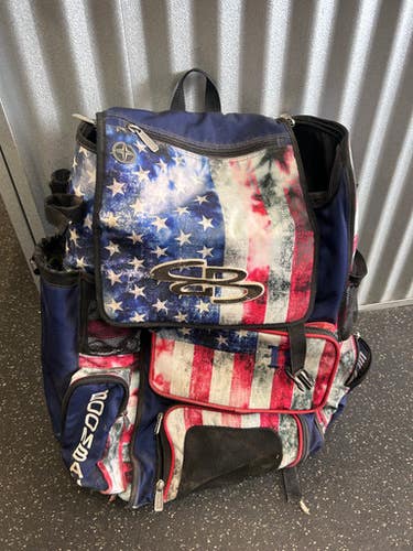 Used BoomBah USA BB/SB Player Backpack Navy Blue 11868-S000069095