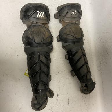 Used Marucci CATCHER SHIN GUARDS Catchers Leg Guards Black Youth 11855-S000202487