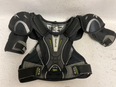 Used Reebok 9K Junior Shoulder Pads Black And Green LG 11855-S000202727