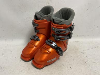 Used Tecnica TJR SUPER Boys DH Ski Boot Orange 215 MP - J03 11855-S000202710