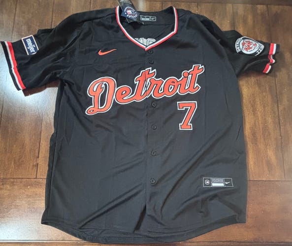 Detroit Tigers Kevin McGonigle Adult Large (Black) Alternate Jersey NWT