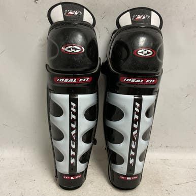 Used Easton STEALTH S1 Senior Shin Guards White/Black/Red 15" 11855-S000202536