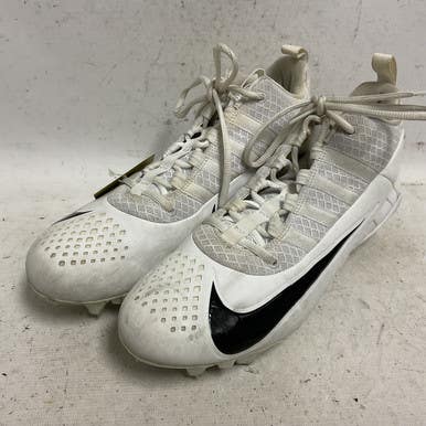 Used Nike Alpha Huarache 6 Pro 904581-101 Adult FB Cleats White Senior 10 11855-S000202518