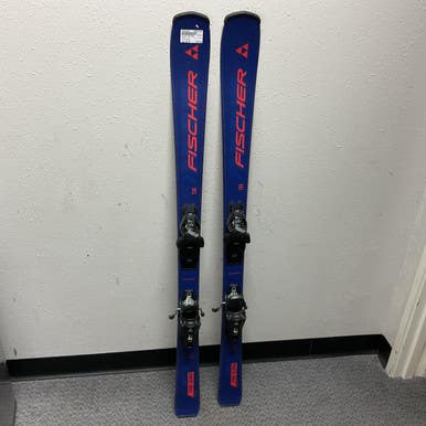 Used Fischer THE CURV Boys DH Ski/Binding Navy Blue 130 cm 11855-S000202508