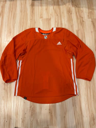 New! Adidas MIC Pro Stock Hockey Practice Jersey Blank Orange Size 52