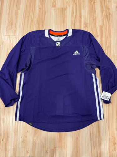 New! Adidas MIC Pro Stock Hockey Practice Jersey Blank Purple Size 54