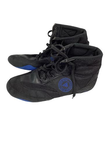 Used WRESTLING SHOES BLK/BLUE Boxing Shoes Black Senior 7 11347-S000268269