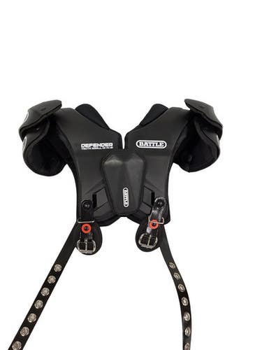Used Battle Sports YOUTH DEFENDER PADS FB Shoulder Pads Black XS 11347-S000268251