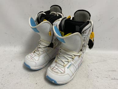 Used Burton WOMENS SAPPHIRE Womens Snowboard Boots White And Royal Blue Senior 8.5 11855-S000202195