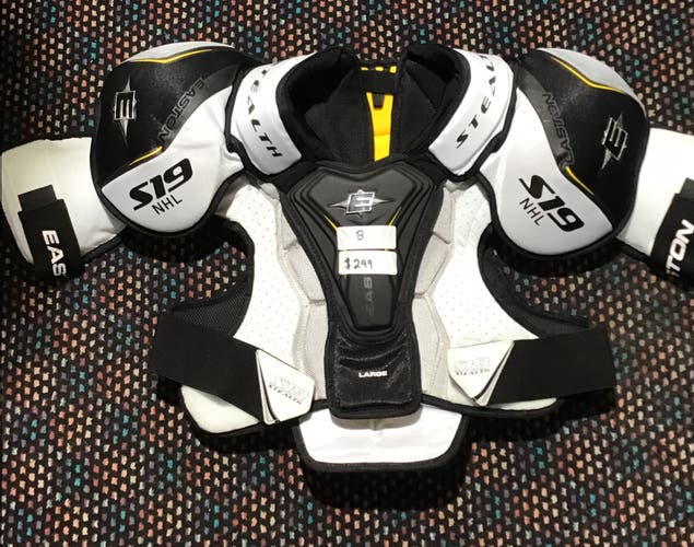 Large Senior Easton S19 Stealth Pro stock Shoulder Pads (New)