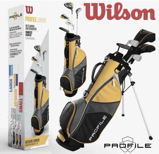 Wilson Profile JR Complete Golf Club Set Bag Yellow Ages 8-11 Right Handed NIB

New In Box