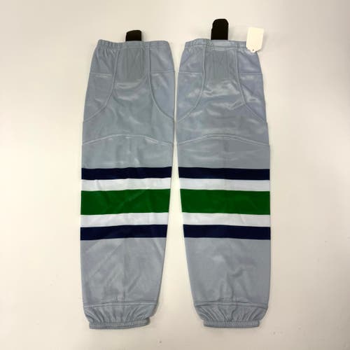 New Grey/Navy/Green Stripe Socks With Velcro | Junior | BH590