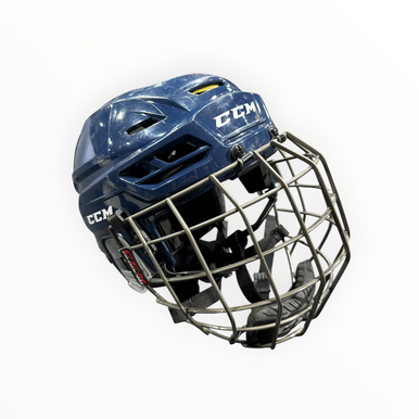 Used CCM TACKS 310 Helmet Cage Combo Navy Blue MD 11375-S000377007