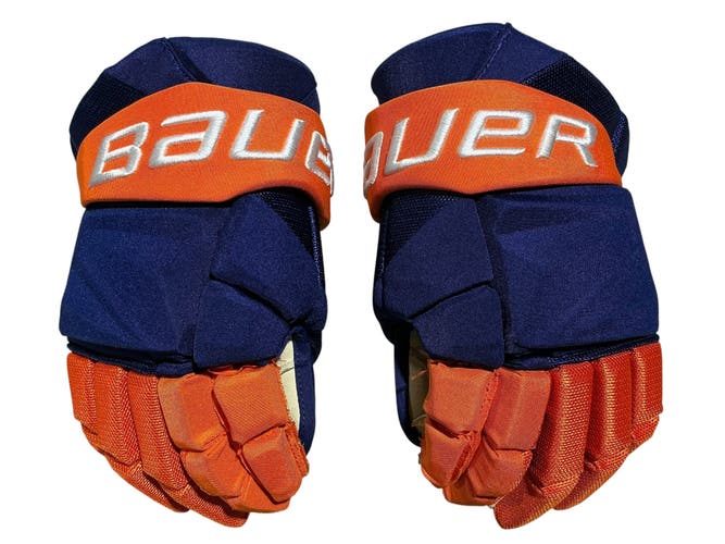 Bauer Vapor X Pro Stock 14” Hockey Gloves LEPPANEN Oilers (Used) 1394