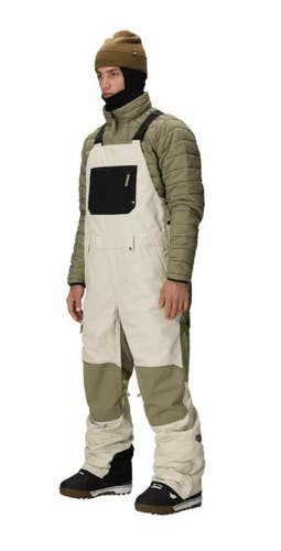 686 25/26 HOT LAP SNOWBOARD-SKI BIB PANTS, LIMESTONE COLORBLOCK, MD, NEW