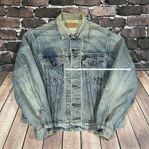 Vintage Levi's Trucker Jacket Mens 48R Type 3 Denim 1980s USA Made 70506-0216