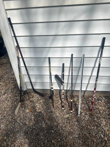 Broken hockey sticks