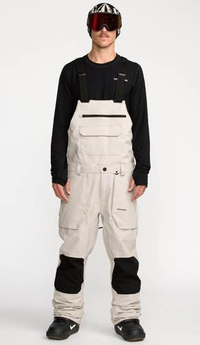VOLCOM 25/26 ROAN SNOWBOARD BIB PANTS, STONE, MD, NEW