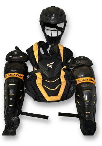 Easton Elite X Catcher's Set - Intermediate (Ages 12-15) - Black/Yellow