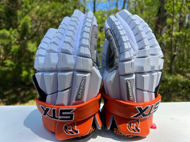 Princeton Tigers, team issued, STX Surgeon RZR2 Lacrosse Gloves (New)