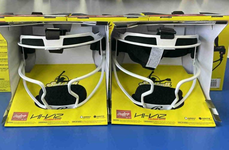 NEW! Rawlings High Visability Softball Fielders Mask - Youth White