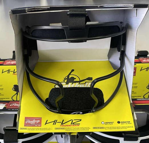 NEW! Rawlings High Visability Softball Fielders Mask - Youth Black