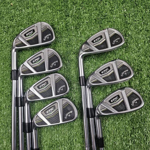 Callaway Epic Pro CF 17 Iron Set 4-PW KBS Tour-V X 120 Extra Stiff Steel Left LH