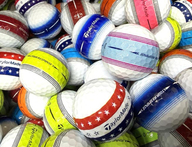 12 Near Mint AAAA TaylorMade Tour Response Banded Used Golf Balls...full color