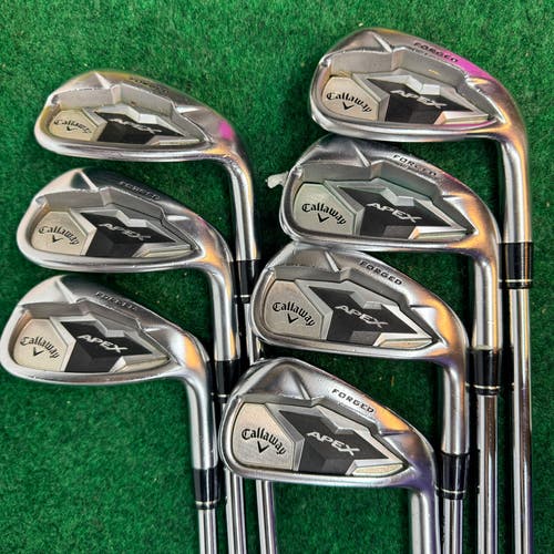 Callaway Apex CF19 Right Handed Iron Set Senior Flex (7 Clubs) #5 - #9, PW, AW Steel Shaft