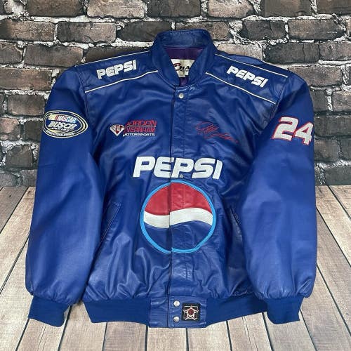 Vintage Jeff Gordon Pepsi NASCAR Chase Authentic Leather Racing Jacket Mens XL
