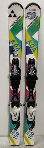 Kid's Fischer 100cm All Mountain Koa Skis With Fischer FJ4 Bindings (Used)(SY2988)