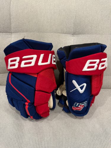 Team USA Bauer Vapor Hyperlite Pro Stock Hockey Gloves 13"
