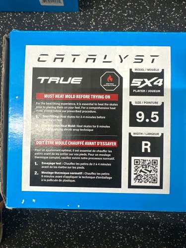 2024 True Catalyst 5x4 Hockey Skates Regular Width 9.5 (New)