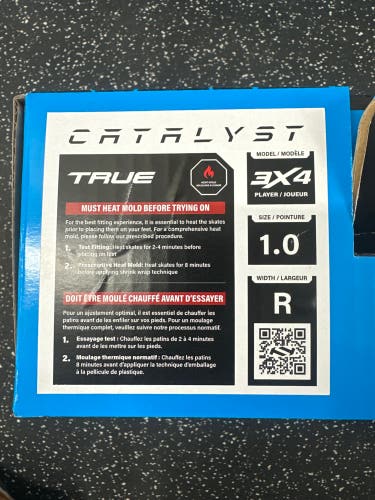 2024 True Catalyst 3x4 Hockey Skates Size 1 (New)