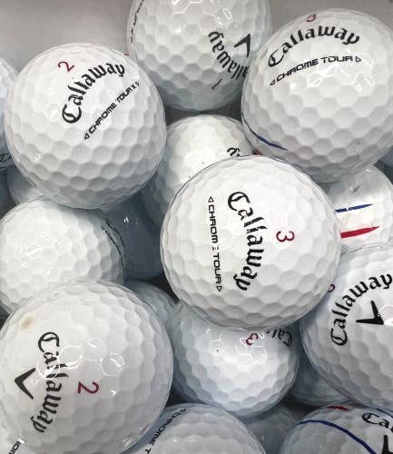 36 Premium AAA White Callaway Chrome Tour Used Golf Balls..Triple Trac and White