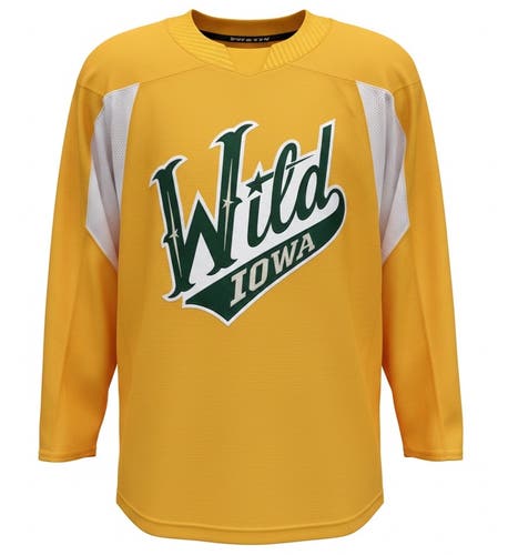 CCM Iowa Wild Yellow Pro Stock Practice Jersey 42947