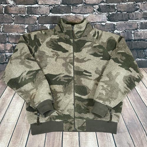 Cabela's Berber Fleece Camo Gore Windstopper Men's Full Zip Jacket Coat 2XL USA