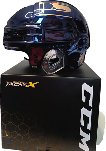 Large CCM Super Tacks X Navy Chrome Helmet Pro Stock (New)