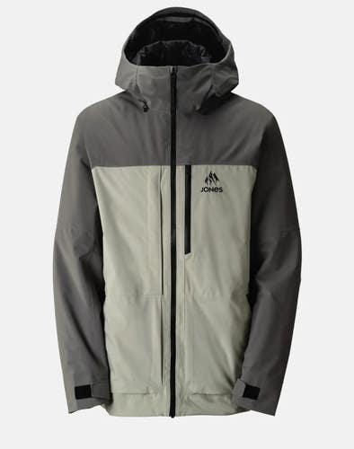 JONES MTN SURF INSULATED RECYCLED SNOWBOARD JACKET, GREY. LG. NEW