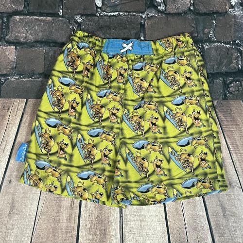 Vintage Scooby-Doo Swim Trunks Shorts Youth Boys Size 6 All Over Print Swimming